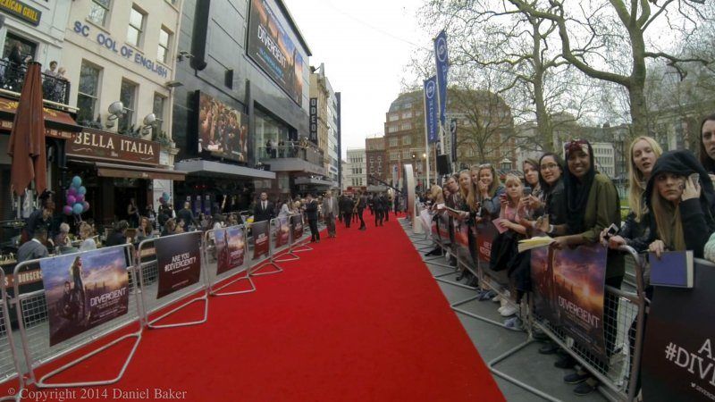 The red carpet at the Divergent movie première in London