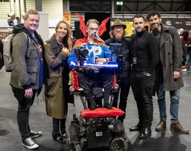 Daniel Baker with the cast of Stairs at MCM Comiccon November 2018
